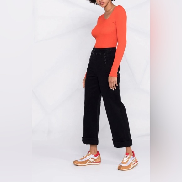 Tory Burch 100% Cotton Sailor Pants. - Picture 3 of 4